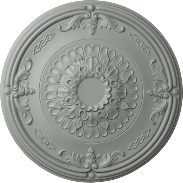 Ekena Millwork Athens Ceiling Medallion (Fits Canopies up to 3 5/8"), 26 1/4"OD x 3 1/4"P, Primed White CM27AT - main